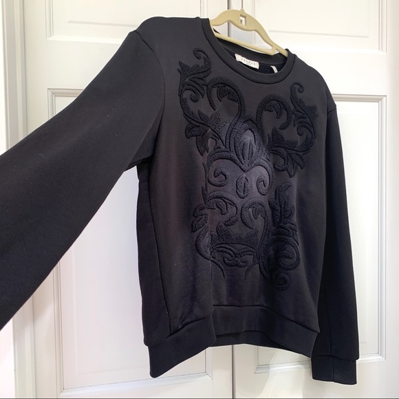 Sandro Black Embroidered Patterned Sweater - Picture 2 of 8
